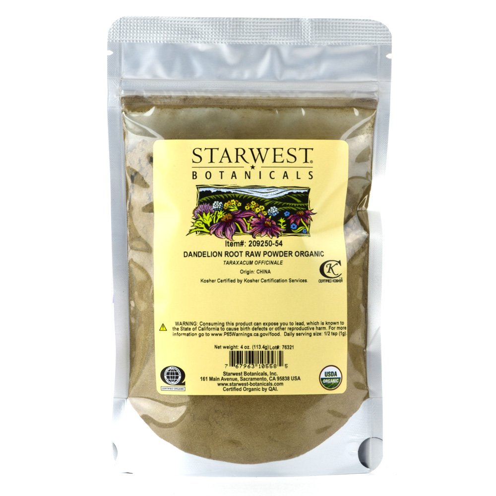 Starwest Botanicals Orgaaniline Dandelion Root Powder, 4 Ounces