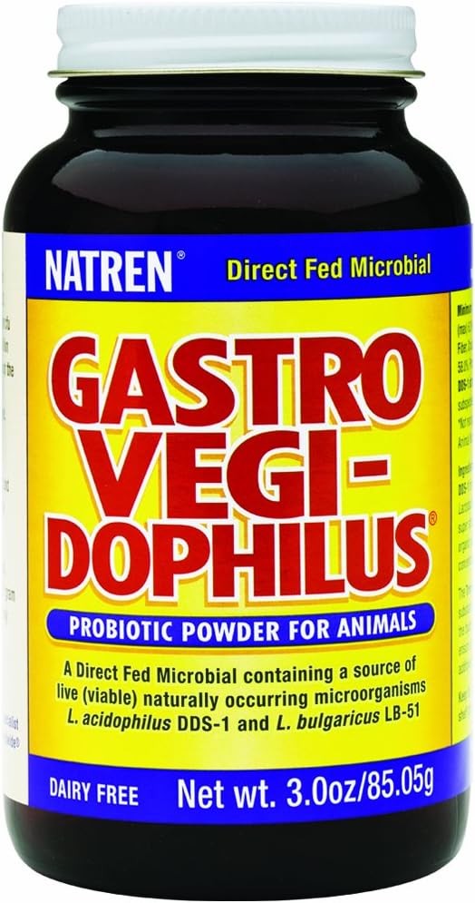 Natren Gastro Vegi-Dophilus Soolestiku tervis ja seedimine Piimavaba probiootiline pulber loomadele, 3,0oz