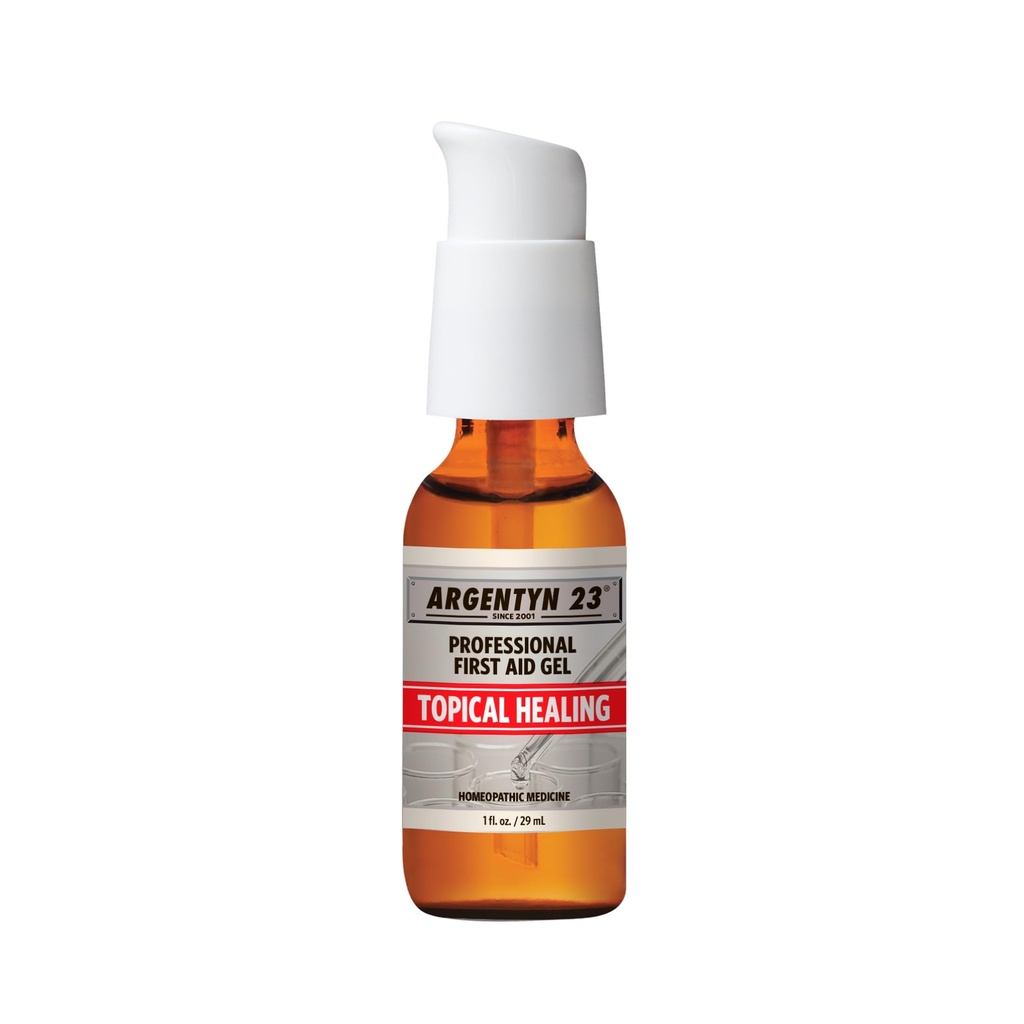 Argentyn 23 Professional Silver esmaabi geel - Argentum Metallicum Gel Haavahoolduse Toetus, Topical Skin Care rahustav tugi Mugav Pump - 1 fl oz (30 ml)