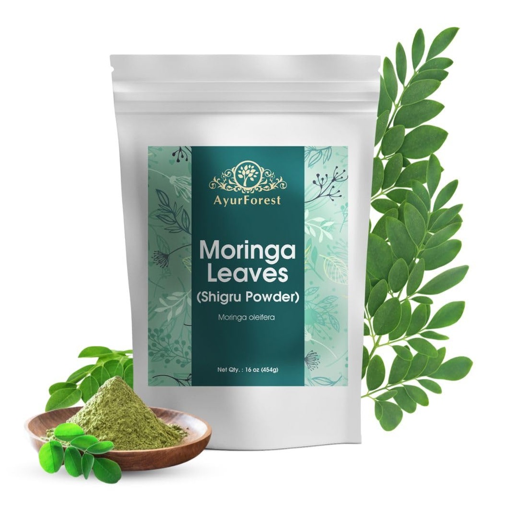 Moringa jätab pulbri Oleifera Leaf Shigru suurepäraseks jookides ja smuutides 16 Ounce