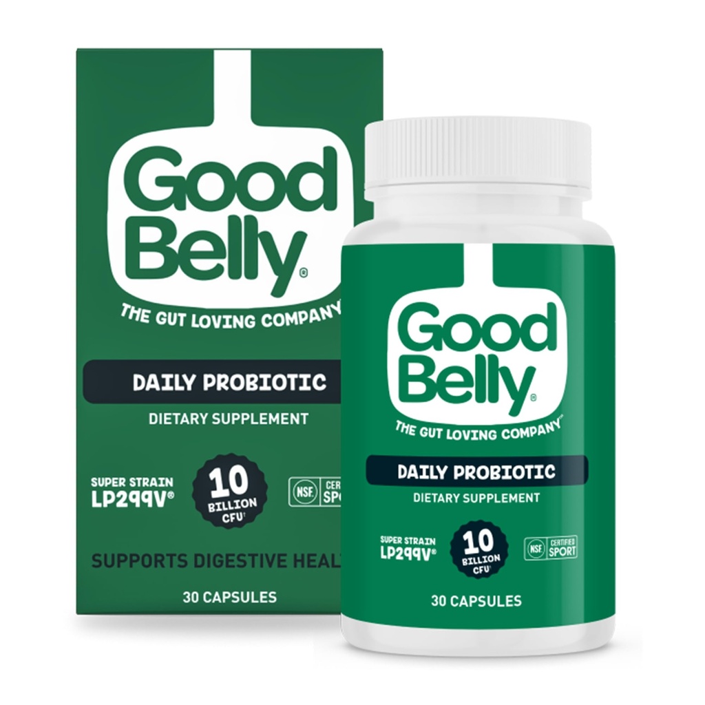 GoodBelly probiootilised kapslid seedetrakti tervise jaoks | Vegan probiootiline lisand 10 miljardi eluskultuuriga | Probiootikumid naistele ja meestele | 30 kapslit