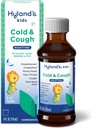 Hyland's Kids Külm ja köha, öine köha siirupi ravim lastele vanuses 2 ja enam, dekongestant, valulik kurgu leevendamine ja unetus, tavaliste külmade sümptomite leevendamine, 4 Fl Oz