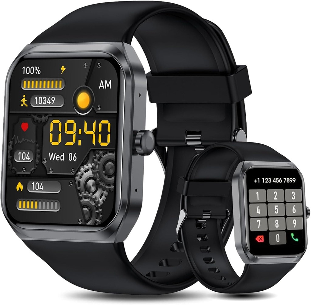 Nutikad kellad meestele naistele (Answer Make Call), 1.95" Fitness Watch koos verehapniku südame löögisageduse unemonitoriga, 100+ Sport IP68 Veekindel Fitness Watch Android iOS telefonidele
