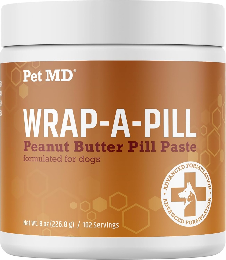 Lemmiklooma MD Wrap A Pill Maapähklivõi Paste koertele - Tee tasku või kott, et peita pillid ja ravimid - 8 oz