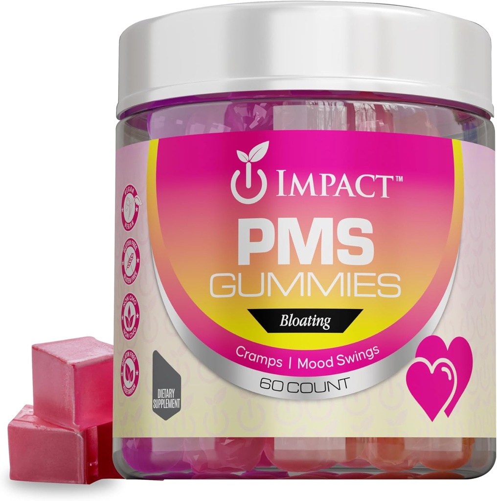 Impact PMS Gummies - 60 Count multivitamiini naised, menstruaalkramp Relief PMS - tugi täiendused PMS Relief & Natural Hormone Balance