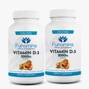 Vitamiin D3 Gummies, 2-Pack, 60 Count Igaüks, 2000iu per Serving, toetab immuunsüsteemi ja luude tervist; Peach, Mango, Maasika maitsed