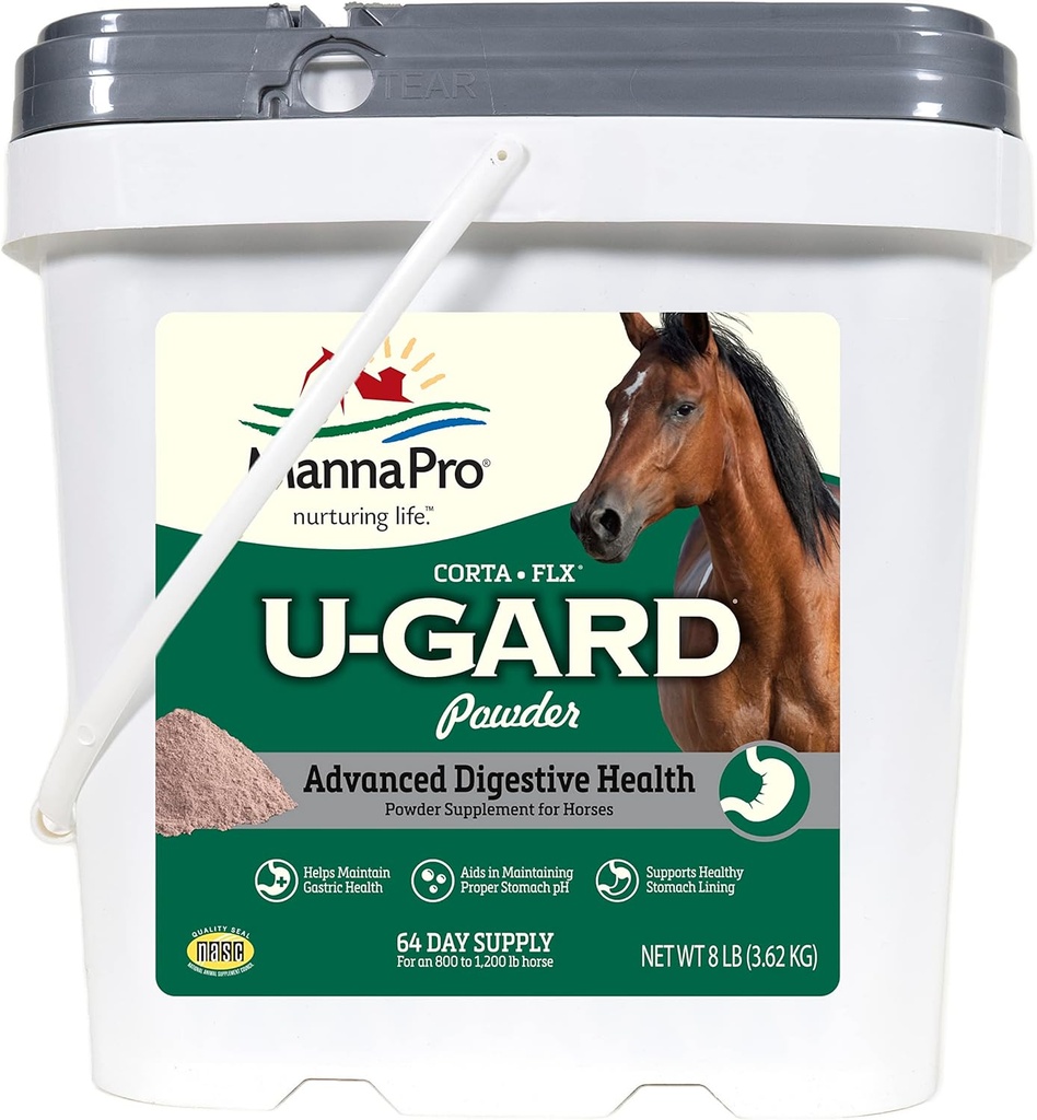 Corta-Flx U-Gard Powder, Hobuste seedetrakti lisand mao tervise säilitamiseks, aitab vältida haavandi moodustumist, hobuste täiendus, 8 LB