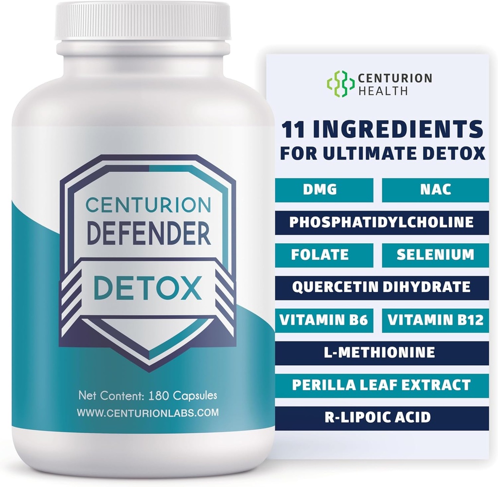 Centurion Defender Detox, Maksa Puhastamine Detox & Remont Lisa fosfatidüülkoliin, Vitamiin B6, Folaat, L-Metioniin ja R-lipohape, 180 kapslit
