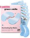 Grace & Stella auhinna võitmine silmamaski all Vähendage tumedaid ringe, Puffy Eyes, Undereye kotid, kortsud, geel silmade all, sünnipäevakingid naistele - Vegan Cruelty-Free Self Care (24 paari, sinine)