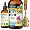 BIO KRAUTER Burdock Root Tinktuur - Antioksüdant Toetus Vedel täiendus - Burdock Juurekstrakt - Alkoholi- ja suhkruvaba - Vegan Drops 4 Fl.Oz.