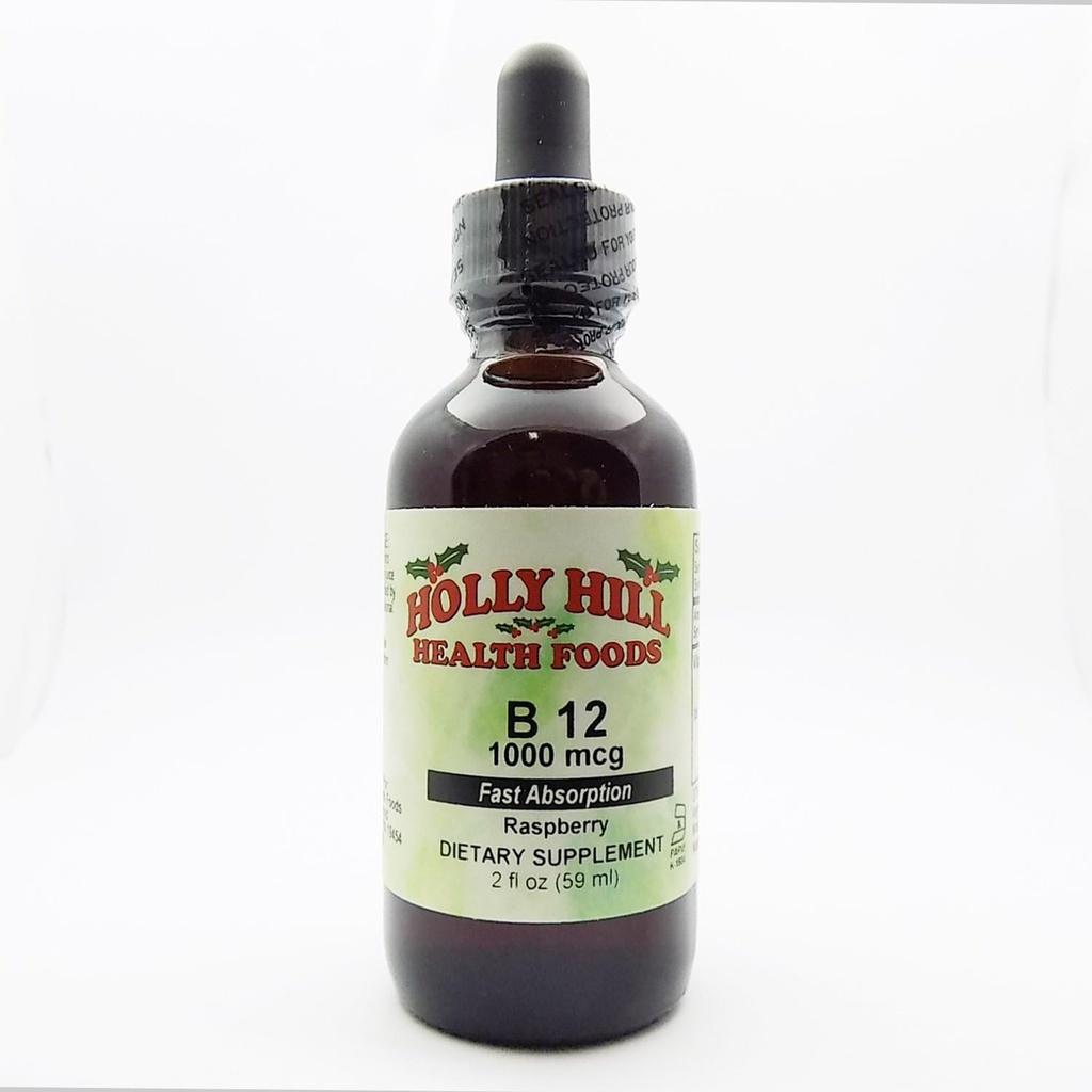 Holly Hill Health Foods, Kiire imendumine B-12 1000 MCG, Vaarika, 2 Ounce