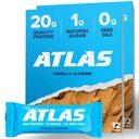 Atlas Protein Bar - 20 g puhast valku, 1 g looduslikku suhkrut, ei seemneõli, gluteenivaba, ei kunstlikke magusaineid - Vanilla mandl 24 krahv
