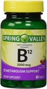 Spring Valley - vitamiin B-12 2500 mcg, keelealune, 60 mikromahutit