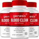 Genesis Blood Clean kapslid - Advanced Formula Supplement maksimaalse tugevuse jaoks - looduslik veresoonte puhastaja, GenesisBlood Clean Pills, GenesisBloodClean Pastillas Arvustused (3 Pack)