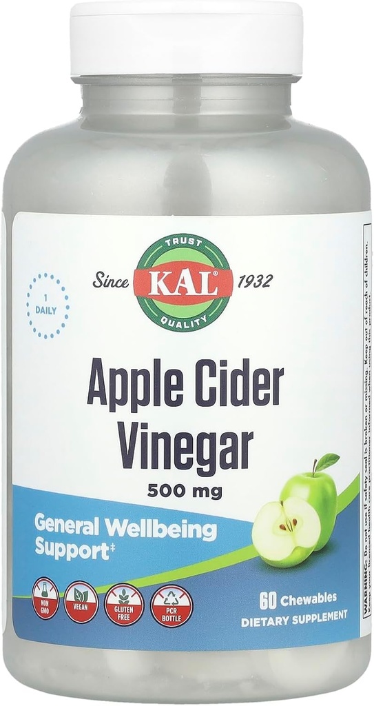 Kal õunasiidri äädikas - 500 mg - 60 närimistabletti