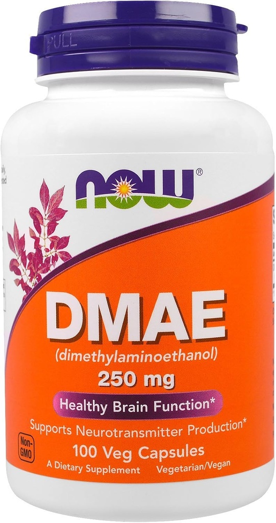 NOW Dmae 250 mg , 100 kapslit ( 2 pakendis )