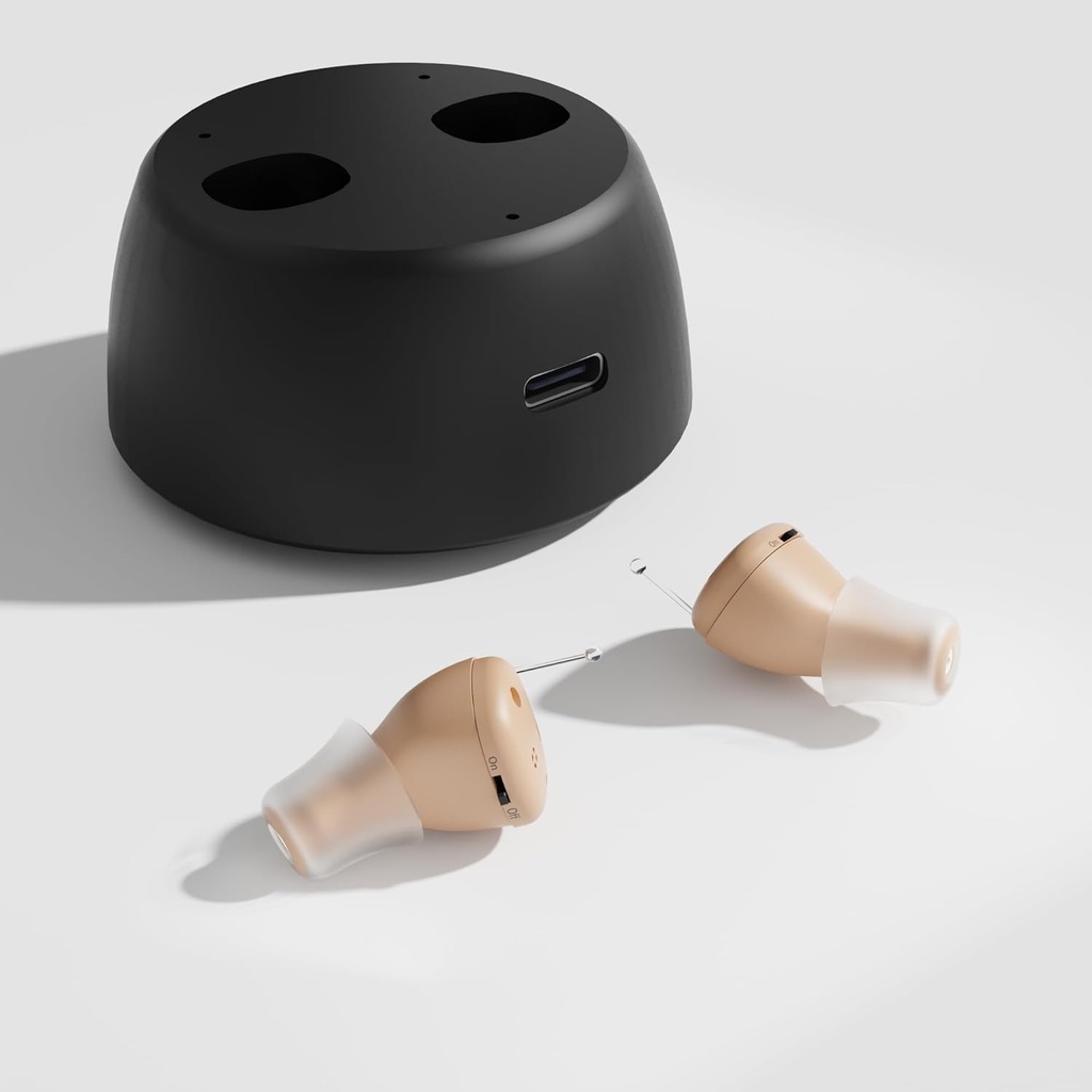 Laetavad kuulmisaparaadid, OTC kuulmisabi täiskasvanutele, Täielikult kanali kuulmisabivahendid vanuritele Comfort Shine Li CIC abi kuulmine peaaegu nähtamatu (Pair)