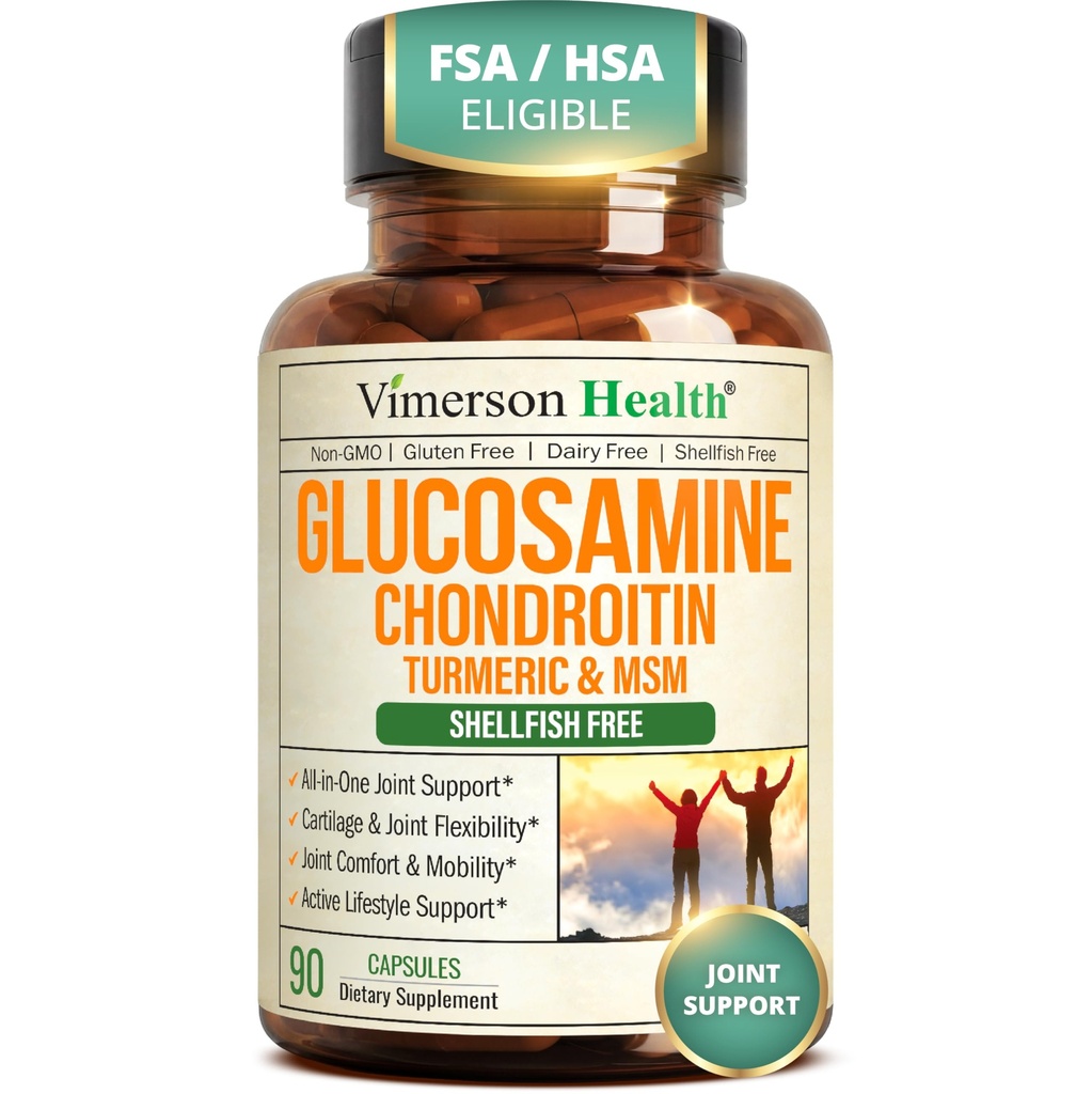 Glükoosamiin Chondroitin MSM - ühine tugi täiendada naiste ja meeste glükoosamiini sulfate 1500 mg, kondroitiin ja MSM - kõhre, liigeste tervis ja paindlikkus - 90 kapslit
