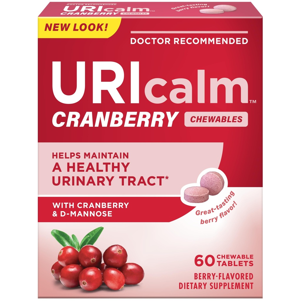Uricalm Cranberry, igapäevane toidulisand näritav D-Mannose, Berry, 60 krahv