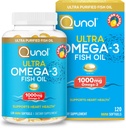 Qunol Omega 3 kalaõli Mini Softgels, 1000mg Ultra Pure Fish Oil, Heart Health Support, Omega 3 DHA toidulisandeid, Sidrun Maitse, 2 kuu pakkumine, 120 Count
