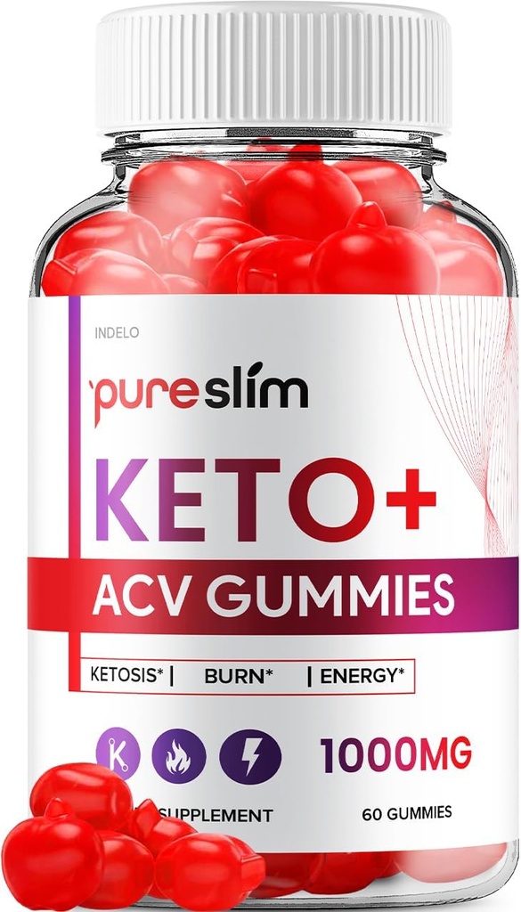 Pure Slim Keto ACV Gummies - Advanced Formula PureSlim Keto Plus ACV Gummies Apple Siider Äädikas Pure Slim ACV Gummies Dietary Supplement Reviews Mehed Naised (60 Gummies)