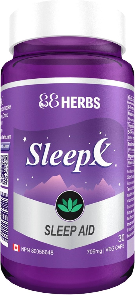 Sleep-X | Natural Sleep Supplement | Võimas taimne uneabi Premium Grade Aminohapped ja standardiseeritud taimsed ekstraktid