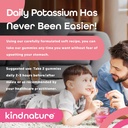 KINDNATUUR Kaalium & Magneesium Gummies täiskasvanutele ja lastele - Kaaliumilisa 500mg & 1000mg Magneesiumtsitraat & 400mg Magneesiumglütsinaat närimiskummid