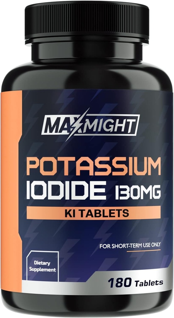 Kaaliumjodiid 130 mg, mitte-GMO, toidulisand, 180 tabletti, kuni 6 kuu pakkumine, kaaliumjodiidpillid, YODO Naciente, valmistatud USA-s