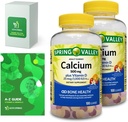 Kaltsium Plus D-vitamiin, täiskasvanud kummikud, 500mg, 1000 IU, sorteeritud maitsed, 100 Ct (2 Pack) komplekt eksklusiivsete vitamiinide ja mineraalidega - A kuni Z - parem valgus ja kevade juhend (3 elementi)