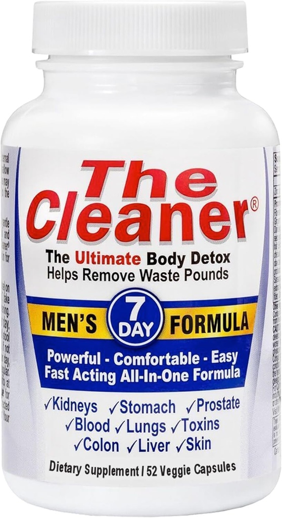 Centuryn Systems Cleaner Detox, 7-päevane täielik sisemine puhastusvalem meestele, seedetrakti tervise toetamine, 52 taimekapslit