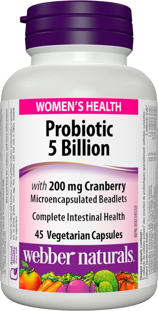Webber Naturals Naiste multiprobiootikum Jõhvikaga, 45 kapslit
