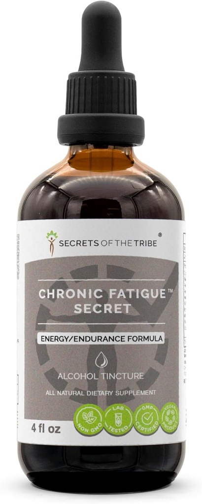 Hõimu saladused - krooniline väsimus salajane, taimsete lisandite segu tilgad alkoholi vedelik ekstrakt, energia / taluvus valem (4 fl oz)