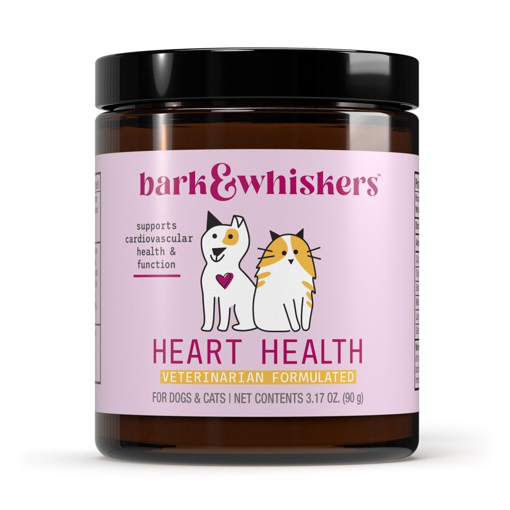 Bark & Whiskers Heart Health for Dogs & Cats, 3,17 oz. (90g), 90 Scoops, Cheddari juustumaitse, toetab kardiovaskulaarset tervist ja funktsiooni, veterinaar formuleeritud, mitte-GMO, dr Mercola