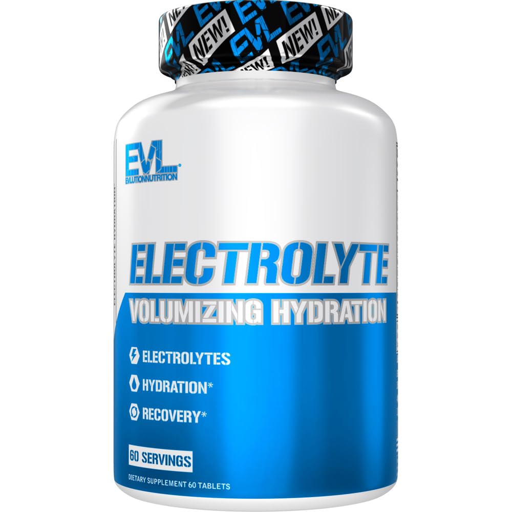 Evlution Nutrition Volumizing elektrolüütide hüdratatsiooni tabletid - kiire rehüdratsiooni täiendus - laadimine ja taastamine - sisaldab 8 võti elektrolüüte - vegan, gluteenivaba ja Keto sõbralik - 60 serveerimist