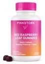 Pink Stork Red Vaarika Leaf Gummies - Kolmas trimester Töö Prep + Sünnitusjärgne Mood Essentials Õhtune Primrose Oil + Black Cohosh - 60 Vegan Gummy Supplements, Non-GMO