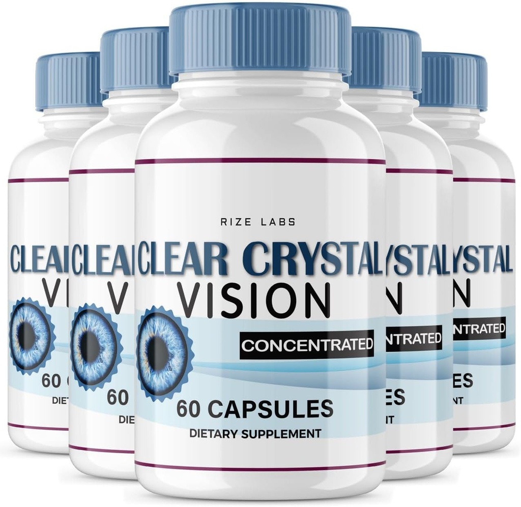 Rize labs (5 Pack) Clear Crystal Vision Supplement, Clear Crystal Vision for Blurry Eyes, ClearCrystal Vision to Support Healthy Eye Functions, Clear Crystal Vision Formula Reviews (300 kapslit)