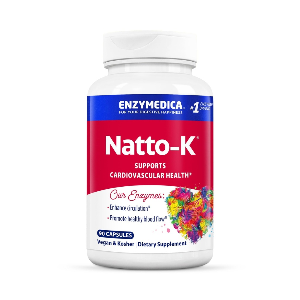 Enzymedica, Natto-K, Nattokinaasi täiendus, edendab südame tervist ja ringlust, 90