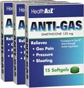 HealthA2Z® gaasivabastus Simethicone | 125mg | vabastab kõhu ebamugavusest ja gaasist | Kõhupuhitusvastane | Leevendab gaasi kiiret ja puhumist (15 loendust (3. pakk))