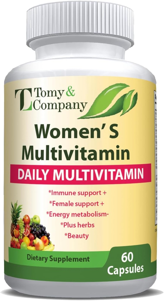 Tomy & Company Gluteenivabad taimsed naiste multivitamiinid tsink, B6, B12, biotiin ja rohkem - juuksed, nahk ja küüned, luu tervis, immuuntoetus, naiste igapäevased vitamiinilisandid kapslid