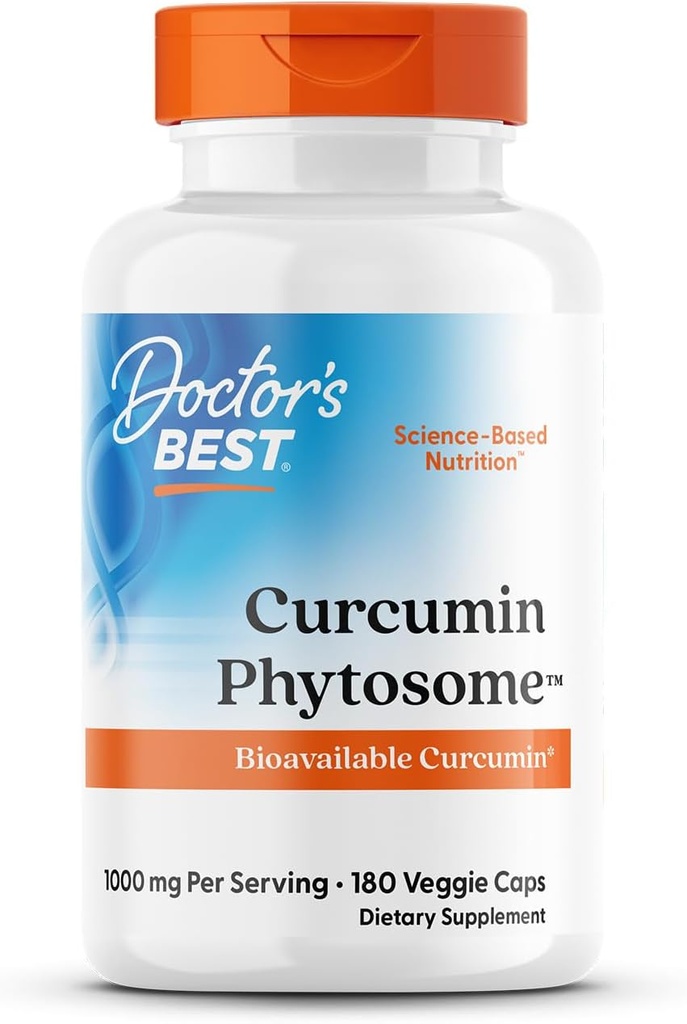 Arstid Parim kurkumiin Fütosoom, Biosaadav Kurkumiin, Mitte-GMO, Gluteenivaba, Sojavaba, Vegan, 1000mg, 180 Veggie Caps