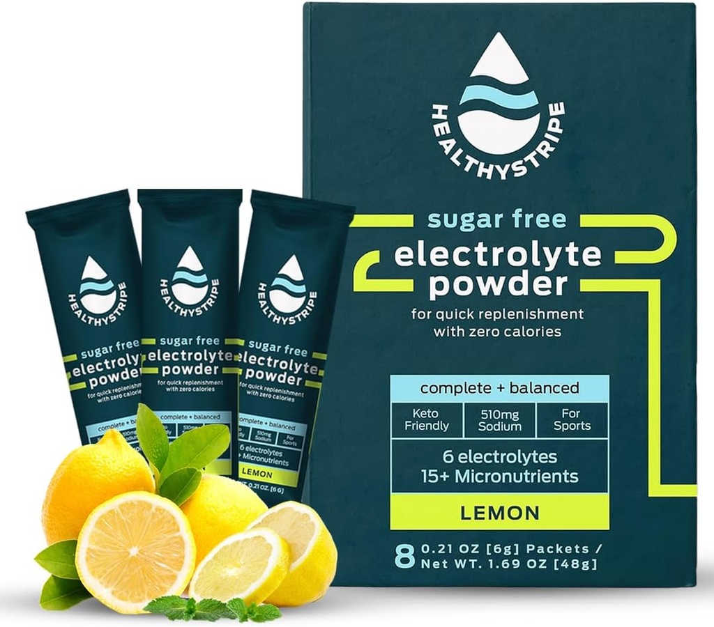 Suhkruvaba elektrolüüt pulbrijook segu 15 mikrotoitainega, aktiivne taastumine ja hüdraat sportimiseks, matkamiseks ja aktiivseks elustiiliks, kaloriteta, kunstlikud maitsed, Keto - 8 pakett