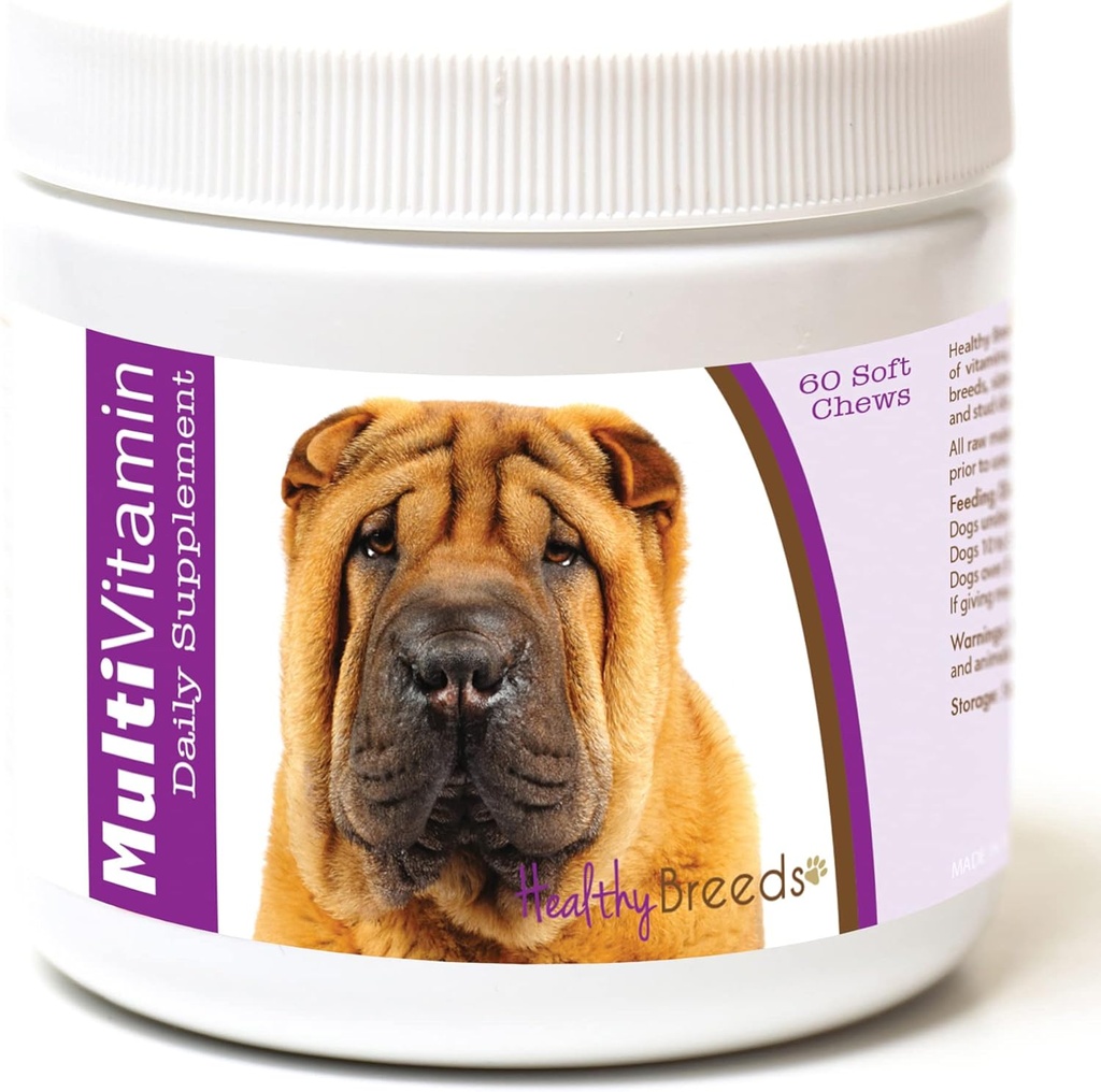 Tervislikud tõud Hiina Shar Pei Multi-Vitamiin Pehme närimine 60 Count