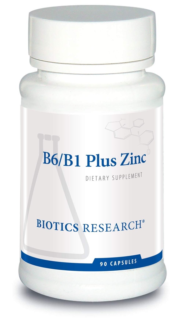 Biotics Research B6 B1 Plus Tsink tarnib B-vitamiinide aktiivseid vorme, 5 mg väga biosaadavat tsingi vormi, aitab üle 300 erineva tsingist sõltuva ensüümi toimel 90 kapslit