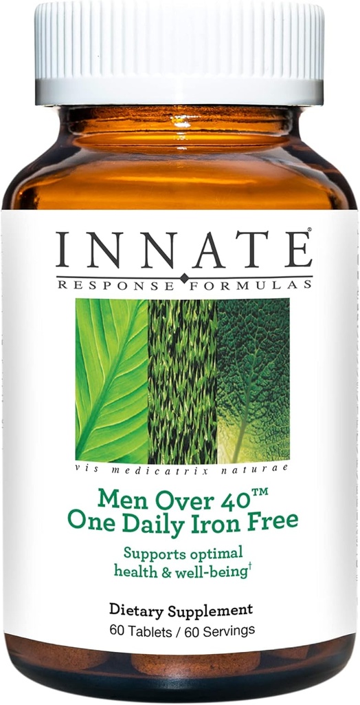 INNATE vastuse valemid Mehed üle 40 ühe päeva rauavaba - igapäevane multivitamiin meestele 40+ - rauavaba - B-vitamiinidega - taimetoitlane, mitte-GMO - valmistatud ilma 9 toiduallergeeni - 60 loend (60 serveerimist)