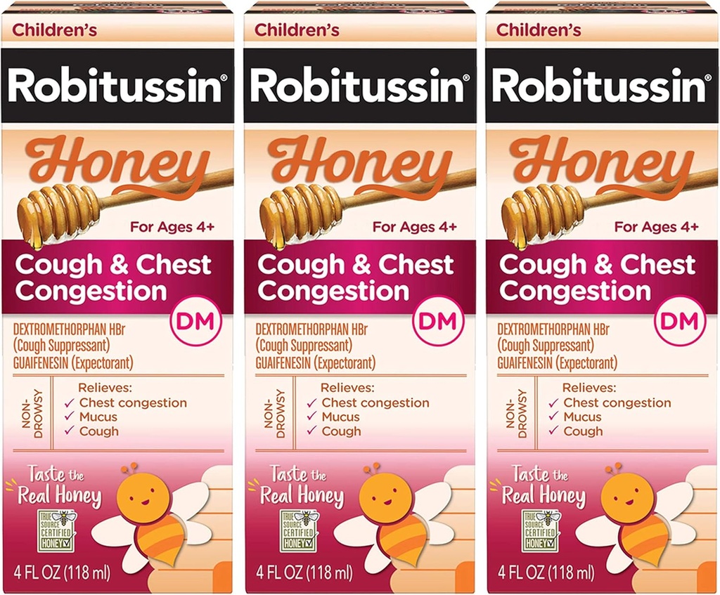 Robitussin Laste Honey Cough & Chest Ummistus DM