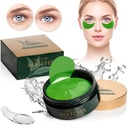 Roheline tee Matcha Firming Eye Mask, 30 paari kollageeni plaastrid peente joonte, kortsude, silmaaluste kottide ja pundunud silmade raviks, näogeelpadjad, mis vähendavad vananemise märke