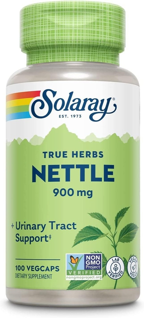 Solaray Nettle Leaf 300mg | Tervislik neeru, kuseteede ja eesnäärme tugi | Traditsiooniline kasutamine tervisliku allergia reageerimiseks ja hingamisteede heaoluks | 100 loend | Pakend 2