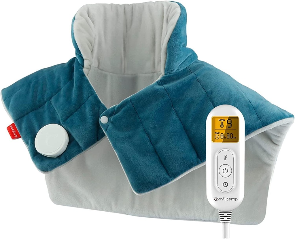 Mugav kütteseade kaelale ja õlgadele ning tagasi, 2, 6 lb Kaalutud elektriline soojuspadi valu leevendamiseks, suur FSA abikõlblik kuumutatud mähis, 9 Soojusseadet ja 11 taimerit, jõulukingid naistele Mehed Ema Isa