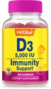 Nohja Vitamiin D3 5000 RÜ (125 mcg) Ekstra Strenght Gummies - Luude Tervise, Immuunsüsteemi Booster, Luu Ja Hammaste Toetus - Mitte GMO, Gluteenivaba, Pähklivaba, Taimetoitlane - Maasikas Maitse - 60 Gummies