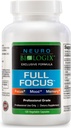 Full Focus™ 120 Capsules – Comprehensive Brain Supplement for Optimal Cognition, Brain Focus and Memory – Brain Support Supplement to Promote Enhanced Mood, Relaxation, Dopamine Balance and More
